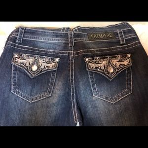 Premier Boot Cut Jeans with Bling pockets sz13/14